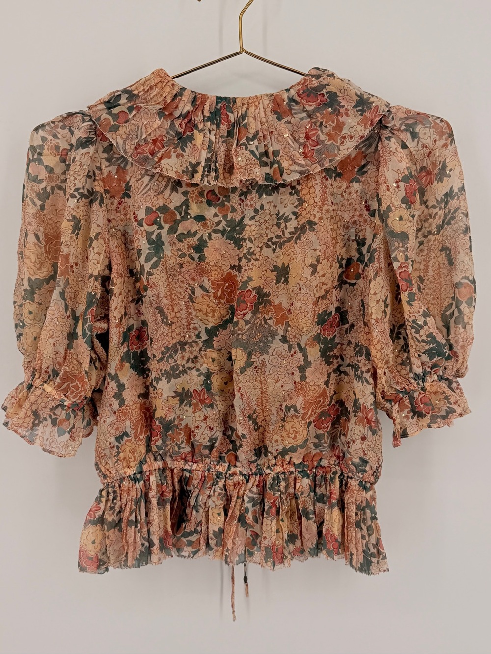 Ulla Johnson Floral Ruffle Blouse Size 2 - Picture 2 of 7